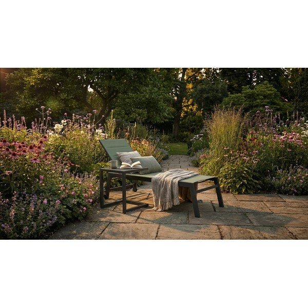 Sdraio da giardino verde in metallo regolabile Hilde   – Bizzotto-image-1