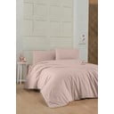 Biancheria da letto rosa/marrone in cotone renforcé per letto singolo 140x200 cm – Mijolnir
