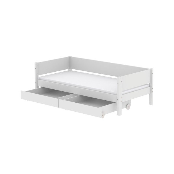 Letto per bambini bianco con 2 cassetti , 90 x 200 cm White Single - Flexa