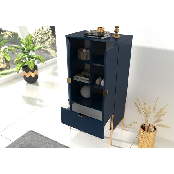 Cassettiera combinata in blu navy Polka - Skandica-image-4