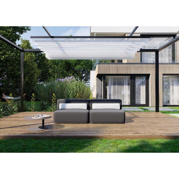 Divano modulare da giardino grigio scuro 204 cm Straw - Sit Sit-image-1