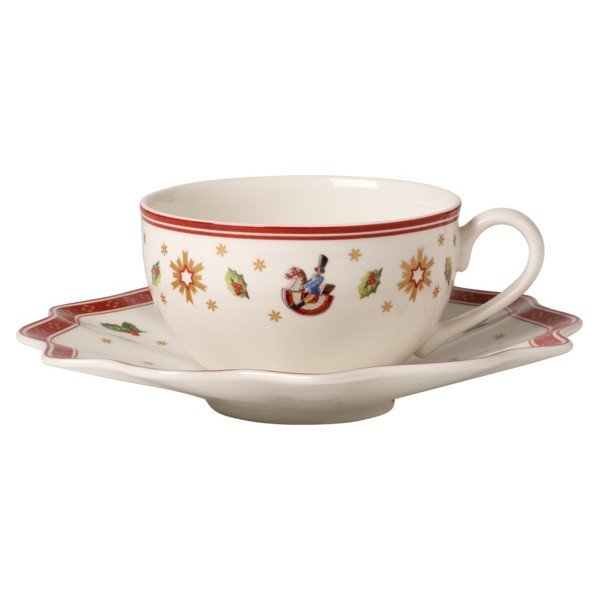Tazza in porcellana bianca con piattino con motivo natalizio Villeroy & Boch, 0,3 l - Villeroy&Boch