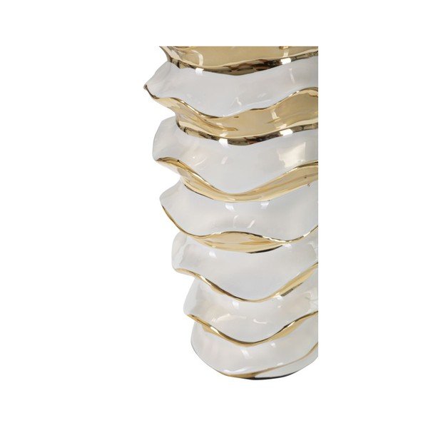 Lampada da tavolo bianca/dorata in ceramica con paralume in tessuto (altezza totale 53 cm) Glam Space – Mauro Ferretti-image-2