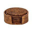 Set di sottobicchieri marroni in rattan 6 pz – Tiseco Home Studio
