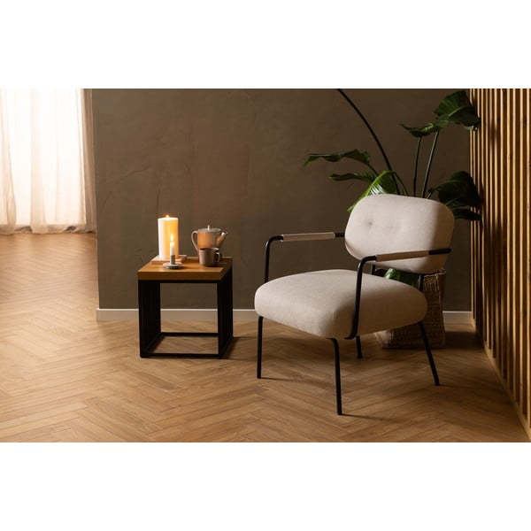 Tavolino con piano effetto rovere 40x40 cm Strington – Actona-image-2