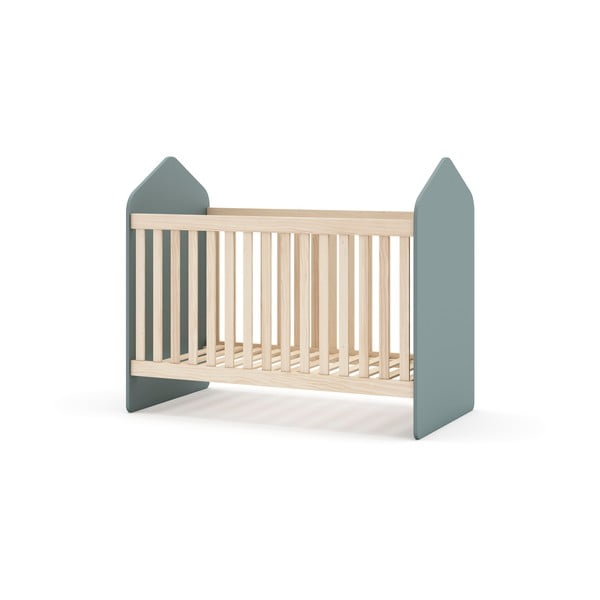 Lettino di colore naturale/verde polveroso con effetto pino 60x120 cm Estefania – Marckeric-image-3