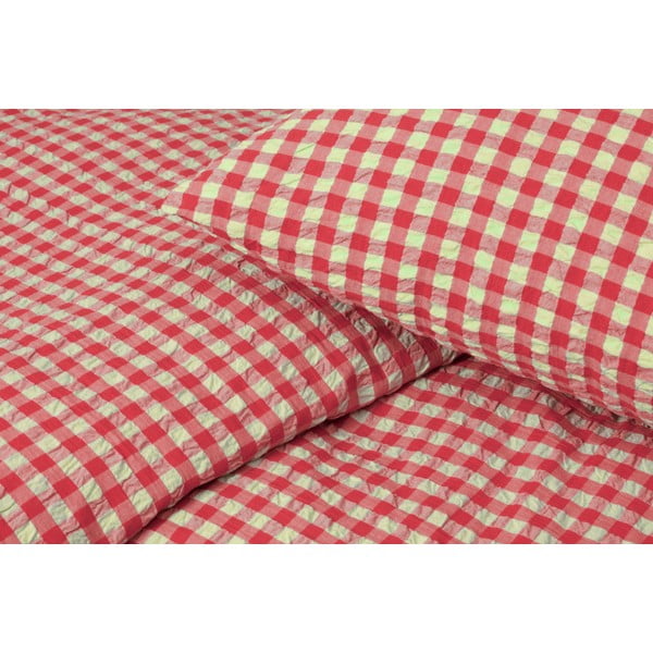Set copripiumino e federa rosso e giallo in crêpe per letto matrimoniale o esteso 200x220 cm Bæk&Bølge – JUNA-image-2