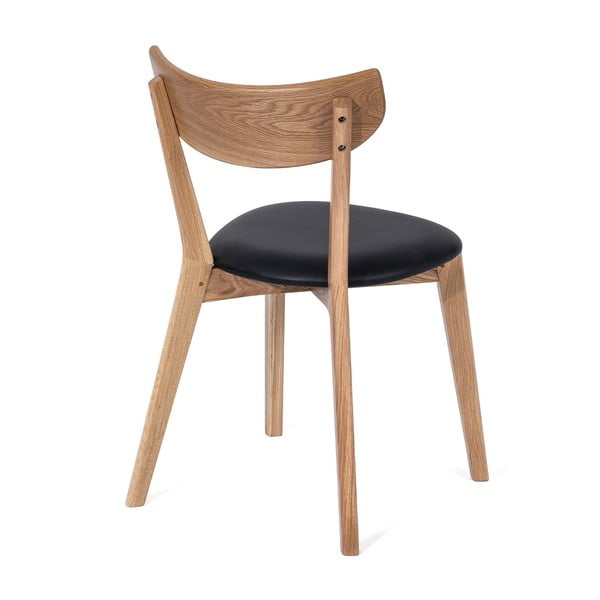 Sedia da pranzo in rovere con seduta nera Arch - Bonami Essentials-image-1