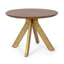 Tavolino da salotto rotondo dorato/colore naturale scuro in mango massiccio ø 60 cm Sherman – Bizzotto