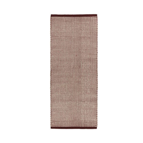 Passatoia burgundy/di colore naturale in lana tessuta a mano 80x170 cm Talo – noo.ma