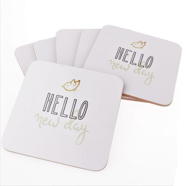 Set di 6 sottobicchieri in sughero Hello New Day - Dakls