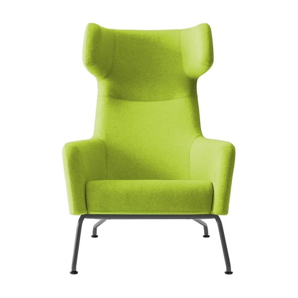 Poltrona verde lime con gambe grigie Havana - Softline