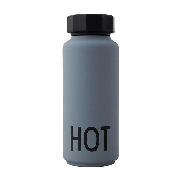 Bottiglia termica grigia, 500 ml Hot - Design Letters