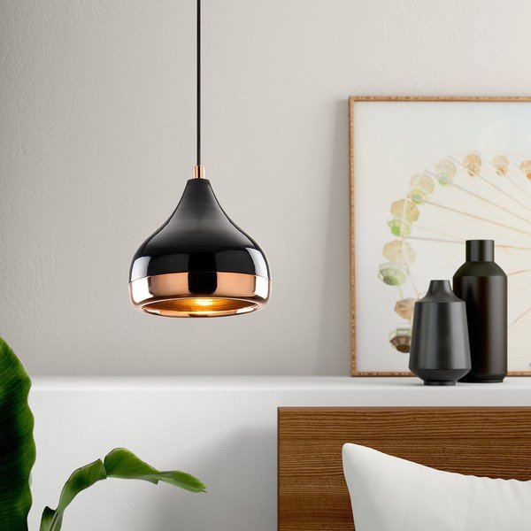 Lampada a sospensione di colore nero-rame Yildo, ø 17 cm - Opviq lights-image-4