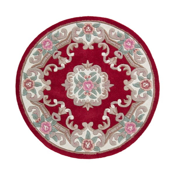 Tappeto rotondo in lana rossa ø 120 cm Aubusson - Flair Rugs