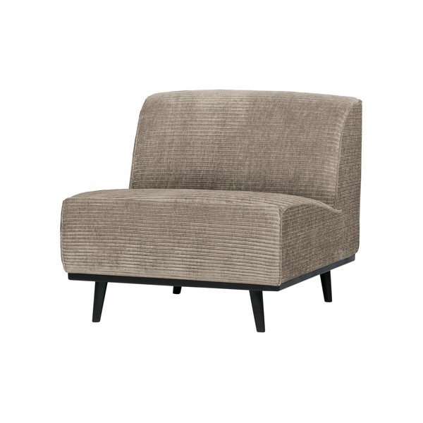Poltrona in velluto a coste grigio marrone Statement - BePureHome-image-1