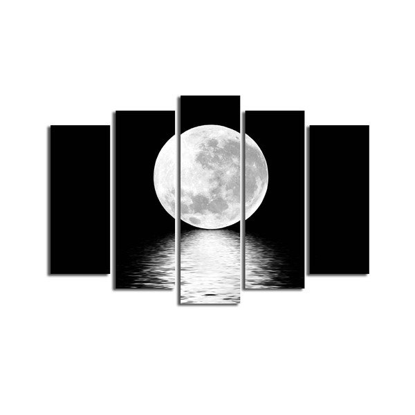 Quadro multiplo Luna bianca, 105 x 70 cm - Bonanza