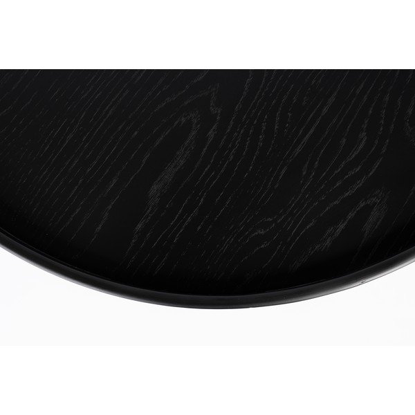 Tavolino da salotto rotondo nero con piano effetto rovere ø 70 cm Yuri L – White Label-image-3