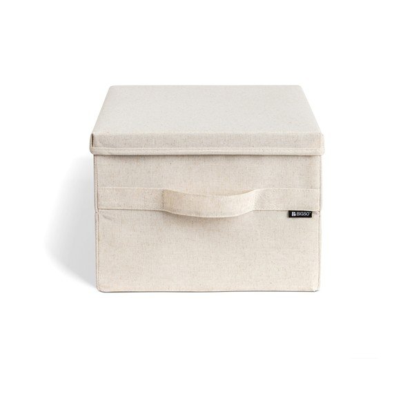 Scatola con coperchio beige in tessuto 31x41x22 cm Soft Storage Medium – Bigso