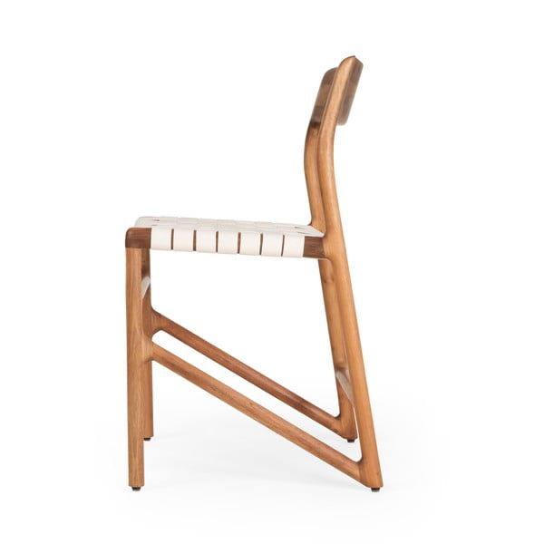 Sedia da pranzo bianca/marrone Fawn – Gazzda-image-4