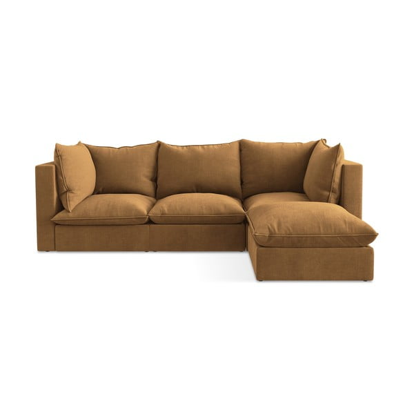 Divano angolare color terracotta (con penisola a destra/con chaise lounge) Manao – Makamii