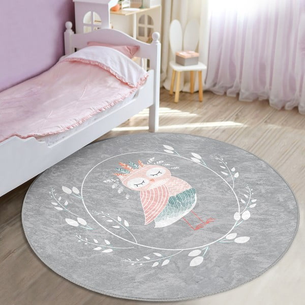 Tappeto grigio per bambini ø 100 cm Comfort - Mila Home-image-1