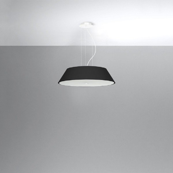Apparecchio a sospensione nero con paralume in vetro ø 60 cm Hektor - Sollux-image-1