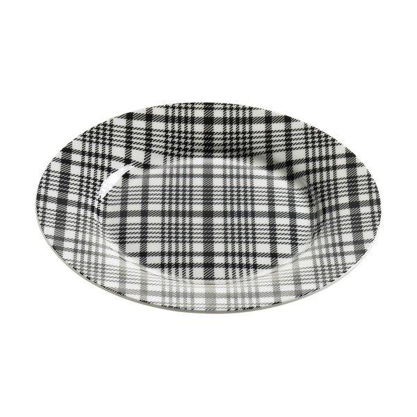 Talířek z kostního porcelánu Maxwell & Williams Art Deco Tartan, ⌀ 20 cm