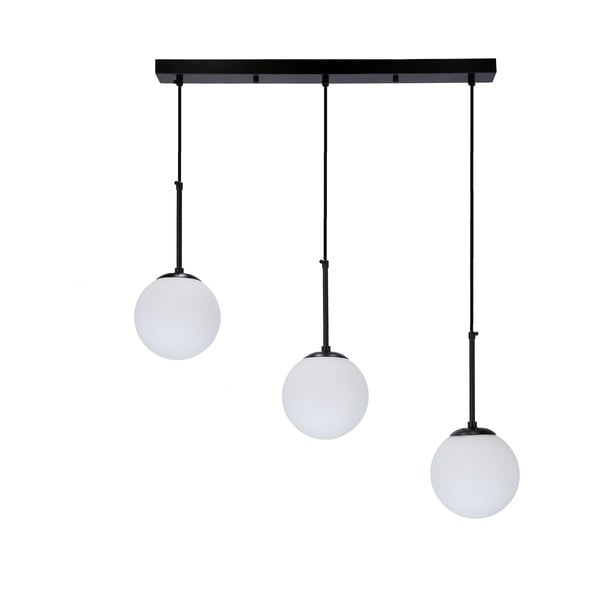 Lampada a sospensione nera con paralume in vetro 15x67 cm Pompei - Candellux Lighting-image-1