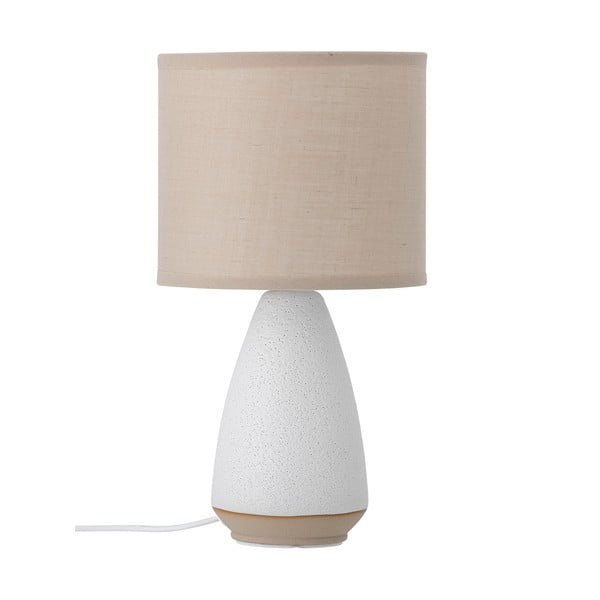 Lampada da tavolo bianca/beige con paralume in tessuto (altezza totale 27,5 cm) Paprica – Bloomingville