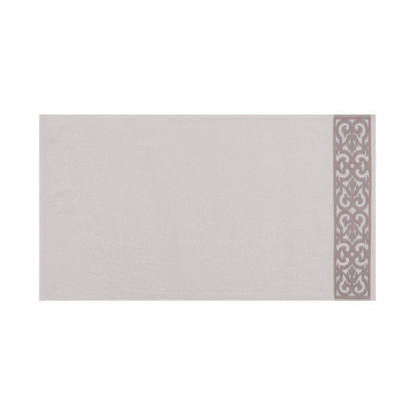 Set di 2 asciugamani bianchi con profili marroni Grace - Soft Kiss-image-4
