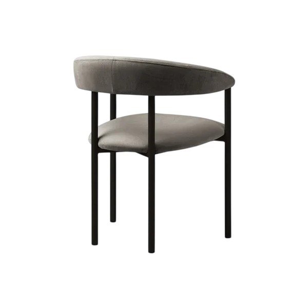 Sedia da pranzo nera/grigia imbottito con braccioli Lea – Micadoni -image-2