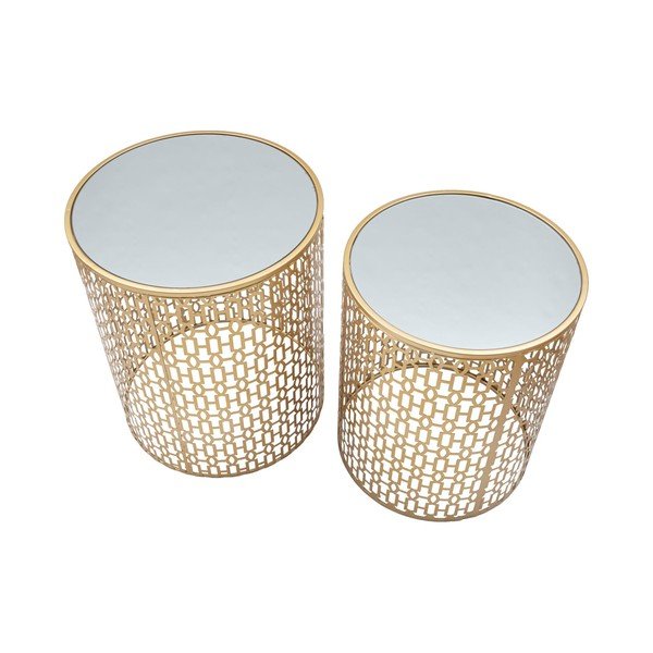 Set di tavolini rotondi con piano in vetro 2 pz ø 41 cm Oblin – Mauro Ferretti-image-3