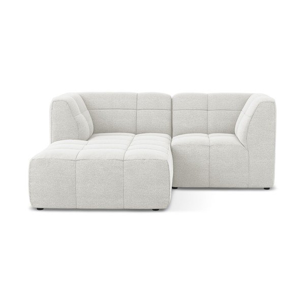 Divano angolare bianco (con penisola a sinistra/con chaise lounge) con rivestimento in bouclé Aloha – Makamii