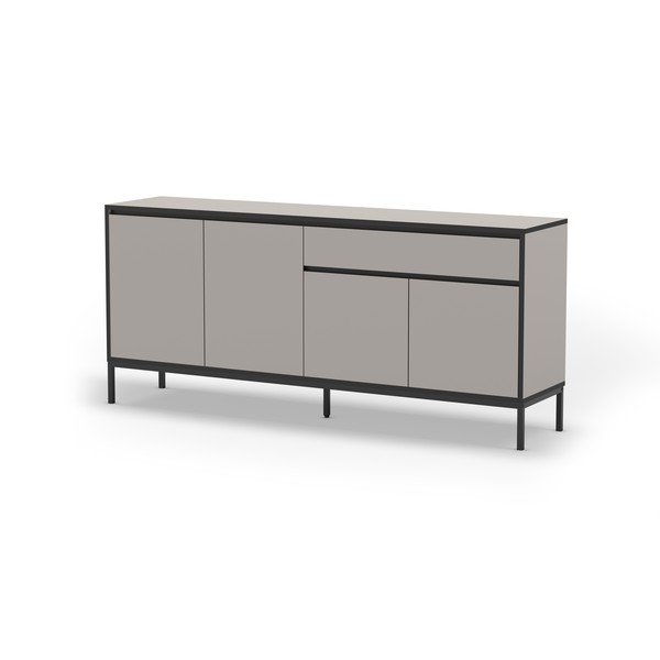 Cassettiera bassa grigio-beige 180x80 cm Lorenza - Marckeric-image-2