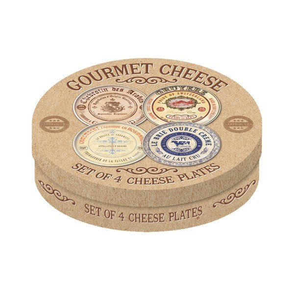Set di 4 piatti da dessert in ceramica Gourmet Cheese - Creative Tops-image-1