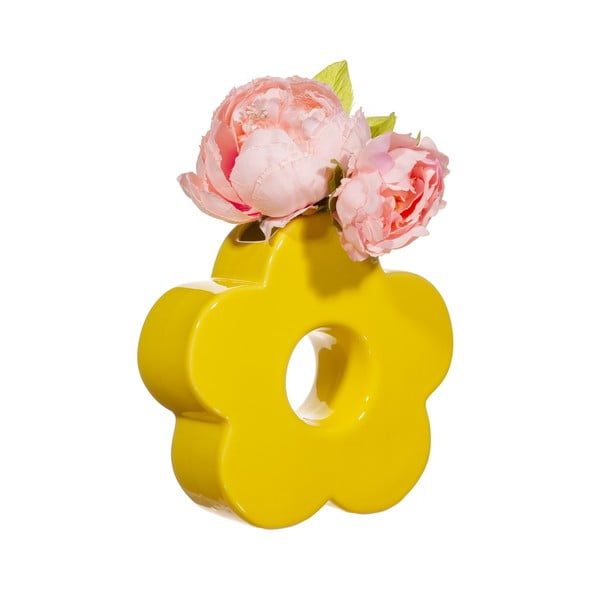 Vaso in gres giallo Flower - Sass & Belle