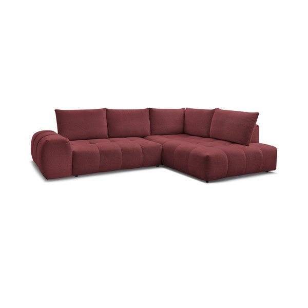 Divano angolare burgundy allungabile e con contenitore (penisola a destra/a L) con rivestimento in ciniglia Everest – Bobochic Paris-image-3