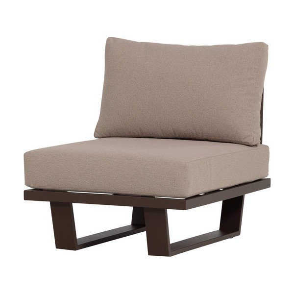 Poltrona da esterno marrone in metallo/in imbottito Bear – WOOOD