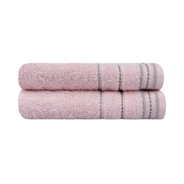 Set di 2 asciugamani rosa, 90 x 50 cm - Unknown-image-2