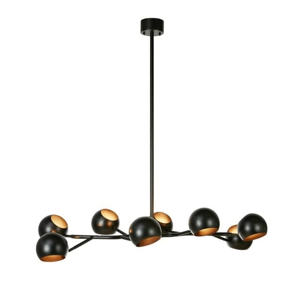 Lampadario nero con paralume in metallo Edgar – Markslöjd