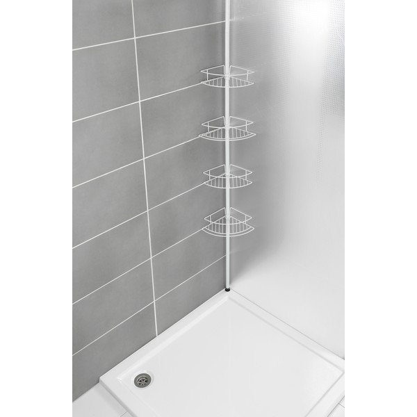 Mensola telescopica angolare in acciaio inox bianco per il bagno Dolcedo - Wenko-image-2