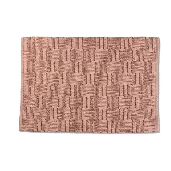 Tappeto da bagno in cotone rosa salmone, 55 x 65 cm Leana - Kela