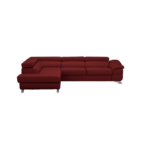 Divano letto angolare in similpelle rosso Gamma, angolo sinistro - Windsor & Co Sofas