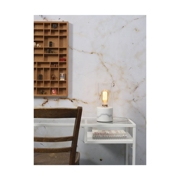 Lampada da tavolo in marmo bianco Atene, altezza 25 cm - Citylights-image-1
