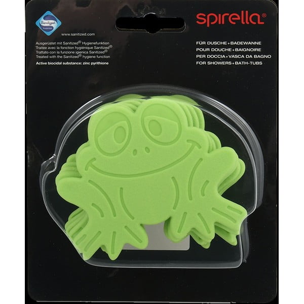 Set di tappetini antiscivolo per bambini 6 pz per la vasca 9x8 cm Grenouilles – Spirella-image-1