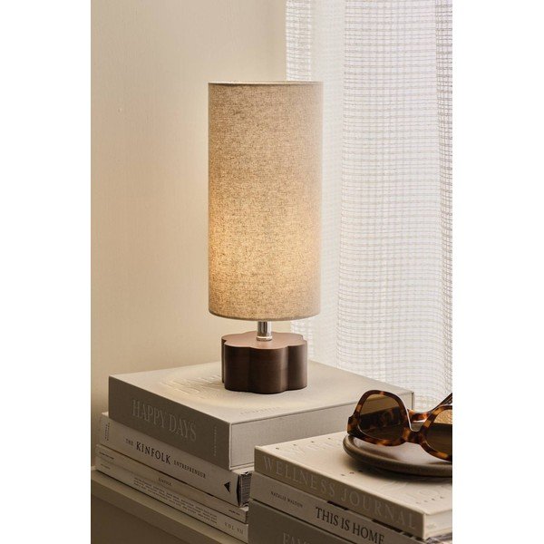 Lampada da tavolo marrone/beige in lino (altezza totale 33,5 cm) Joline – Ellos Home-image-1