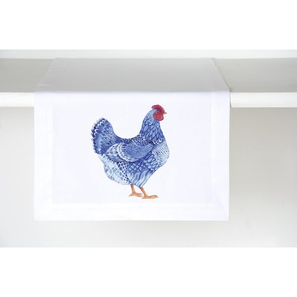 Runner da tavola in cotone organico 150x45 cm Blue Plumage - IHR