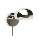 Lampada da parete color argento lucido in acciaio con alimentazione a corrente con struttura flessibile Lincon – Jotex