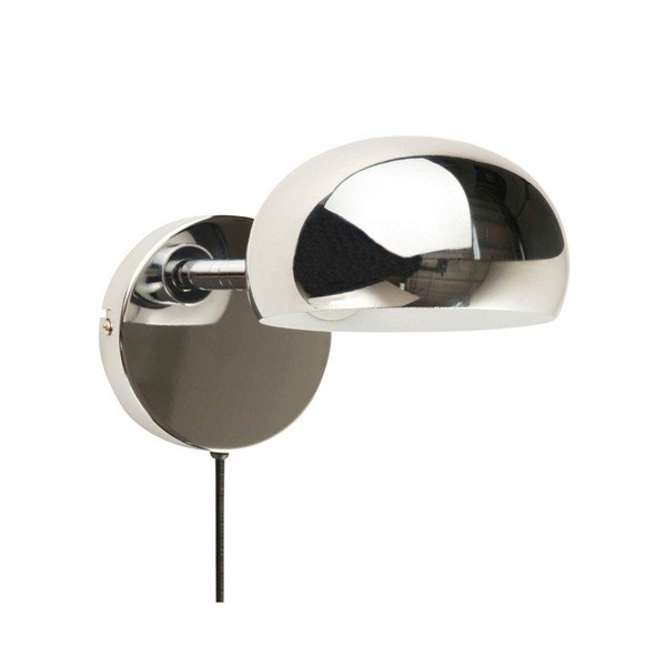 Lampada da parete color argento lucido in acciaio con alimentazione a corrente con struttura flessibile Lincon – Jotex